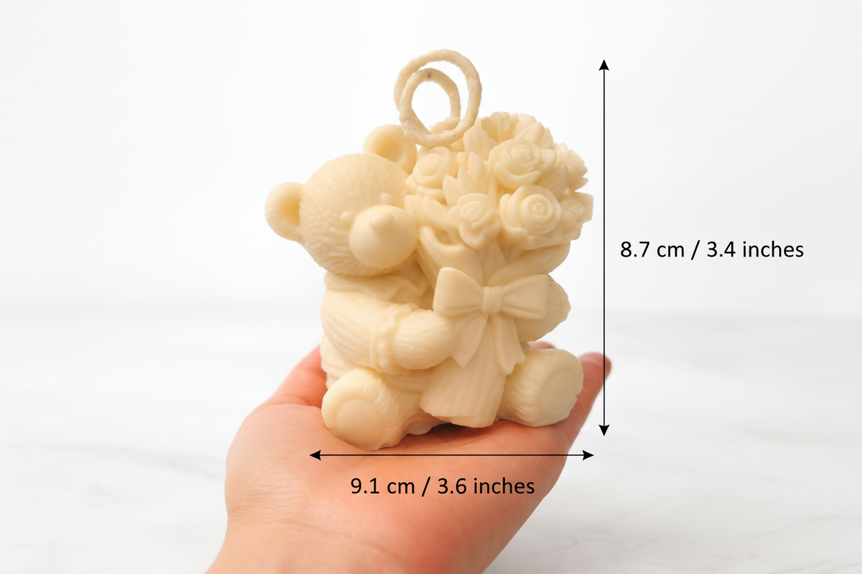 Teddy Bear Floral Candle