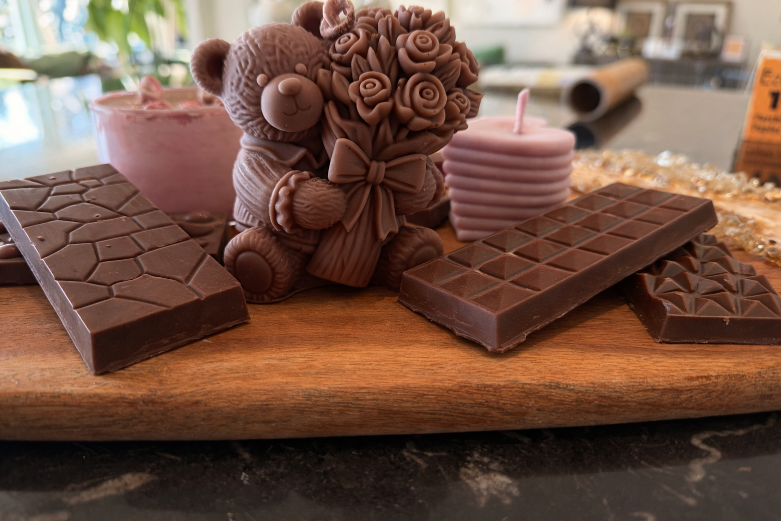 Teddy Bear Floral Candle